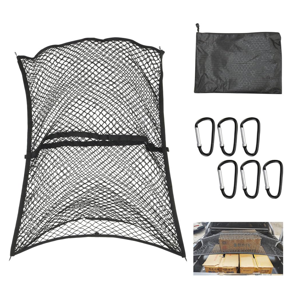 

Stretchable Cargo Prevents Cargo from Compatible with Roof for Light Trucks x Double-Layer Net, Falling, Carriers, (120cm 120cm) чёрный