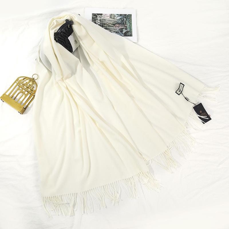 Scarf for Women Autumn and Winter Warm Thickened Wool Imitation Cashmere Scarf Winter All Match Men's Shawl Solid Color Scarf