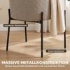 Chair Living Room Lounge Chair with Chenille Look, Armrests, Metal Legs for Bedroom, Light Brown