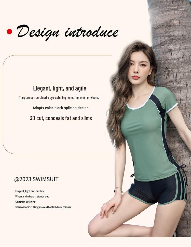 2024 Damen Schlankmachender Bauchweg Koreanischer Stil Hot Spring Zweiteiliger Badeanzug