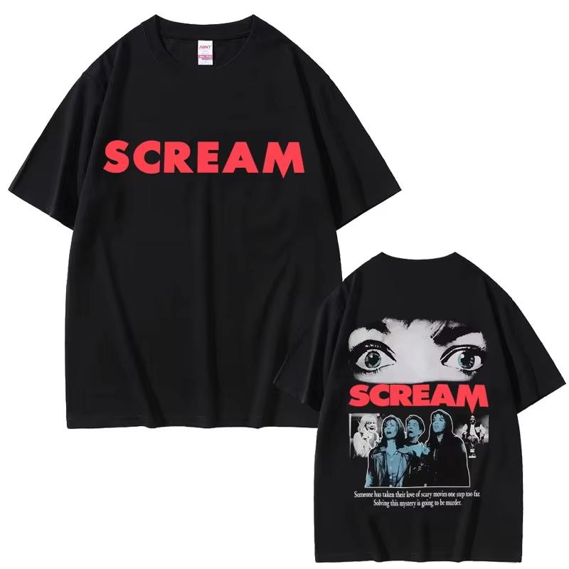 

Unisexs Tshirt 2026 Classic 90s Horror Movie Scream ShirtS Billy Loomis We All Go A Little Mad Billy Tees Unisex Women Vintage Top 2XL