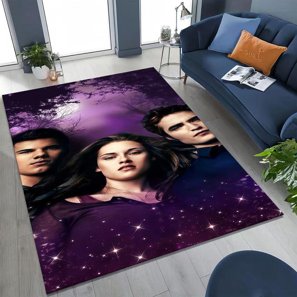 New Twilight Saga Isabella Edward Art Rug for Bedroom Living Room Sofa Home Doormat Decor, Large Kids Non-slip Floor Mat