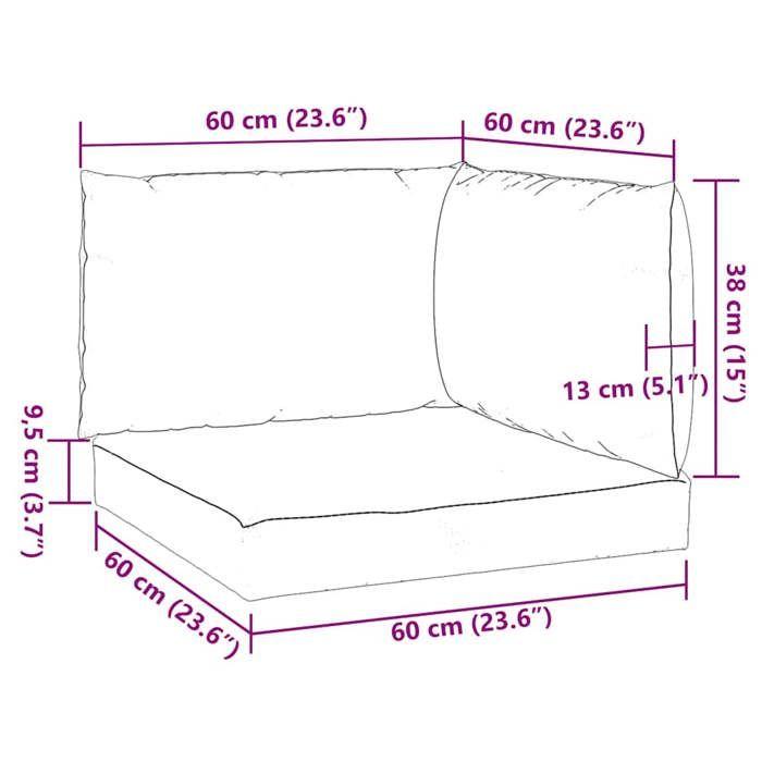 VidaXL Lot de 3 Coussins de Palette, Oreillers de Balcon, Coussins de Sièges Patio Jardinage Terrasse Extérieur, Beige 4002655