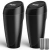 Aujen Car Trash Can - 2 Packs Car Accessories, Easy-To-Clean Garbage Can With Auto-Closing Lid, Litter Organizer And Storage With Disposable Bags,