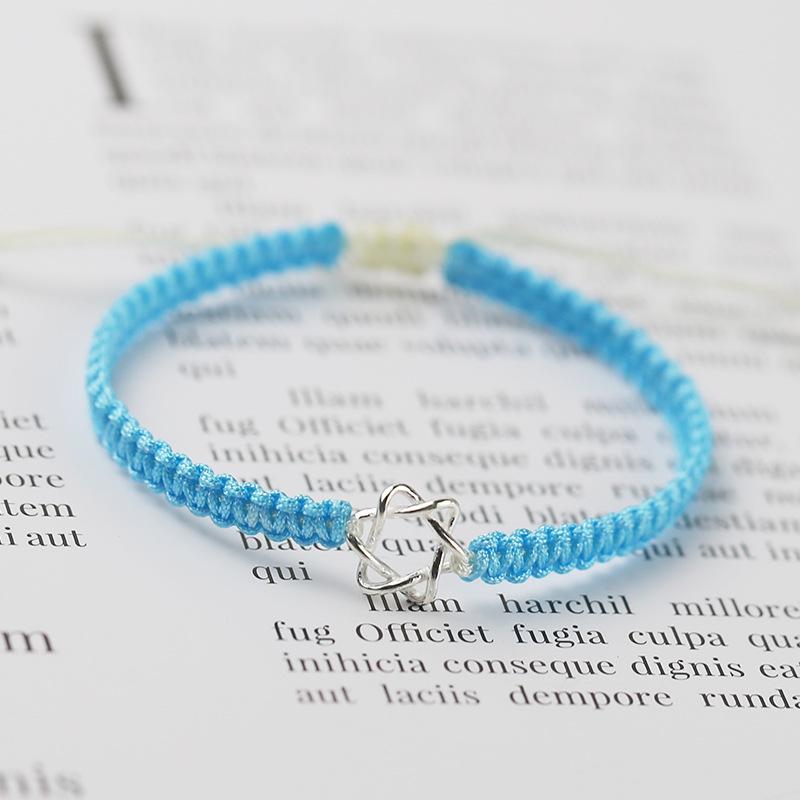 Original Handmade S925 Sterling Silver Six-Pointed Star Guardian Bracelet for Women