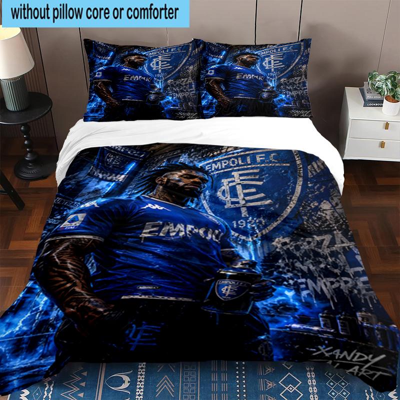 3PCS Football Empoli Crest Bedding Set,Including 1pc Duvet Cover And 2pcs Pillowcases Perfect for Bedroom, Dormitory, Fan Christmas gift