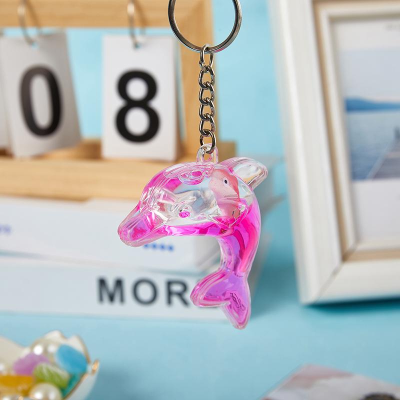 

Брелок для ключей в виде дельфина Kawaii для ключей от машины, плавающая жидкость, милый кит, океан, подвеска, аксессуары, брелок для женской сумки, подвески, брелок розовый