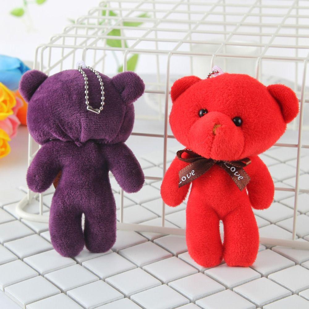Pendant Ornaments Bag Pendant Stuffed Toy Siamese Bear Doll Bear Plush Toy Bear Plush Keychain