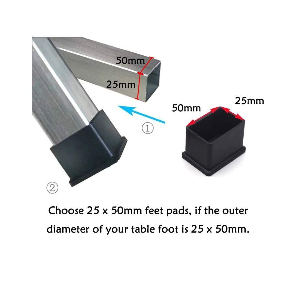 1/16 Pcs Rectangle Shaped Chair Leg Protectors Rubber Chair Leg Caps  Hardwood Floors