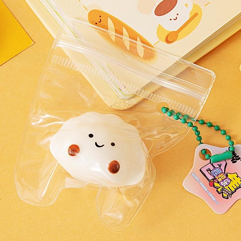 5Pcs Bread Dumping Food Stress Relief Squeeze Toys Mini Mochi  Toys Sensory Pinch Fun Party Favor Gift Keychain Pendant