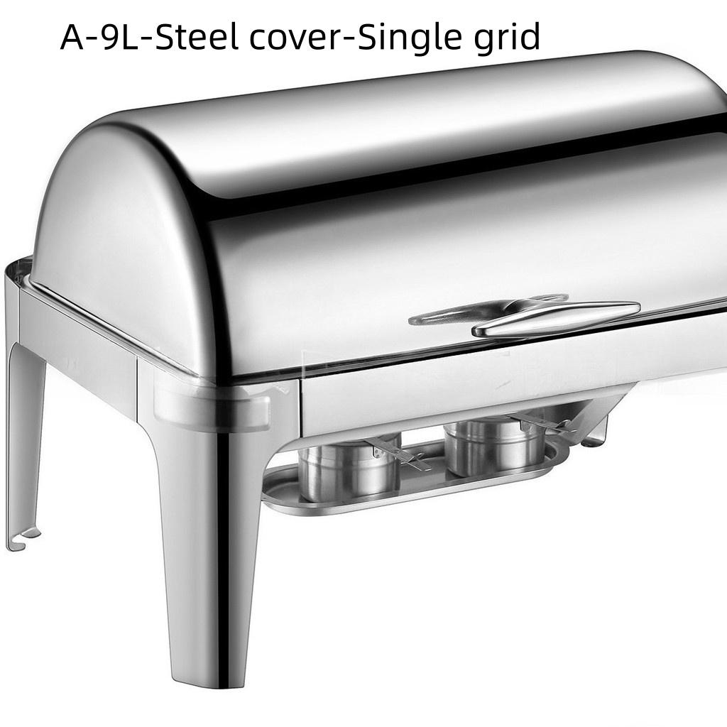 6L/9L Large Capacity Visible Dining Stove Stainless Steel Buffet Stove Alcohol Stove Hotel Restaurant Flip Cover Insulated Stove