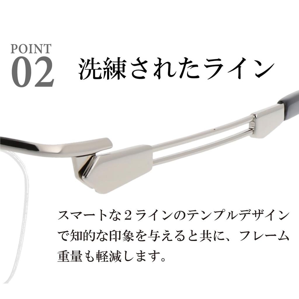 FEEL LIFE Reading Glasses FLM-001-2+1.00 Black Men's