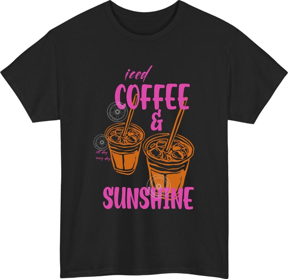 Iced Coffee Sunshine Caf Unisex TShirtFun Summer Vibes Retro Coffee Tee Top