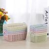 1pc Storage Basket Hollow Portable Sundries Carved Out Rattan Plastic Organizer Container Kitchen Home Office Storage Baskets