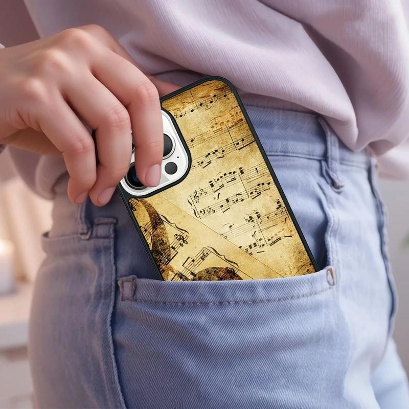 Music Notes Phone Case For iPhone 17 Air 15 16e 14 13 Pro Max Coque 12 11 Pro Max PLUS cover