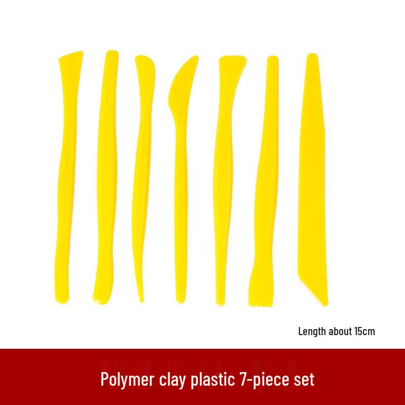 8-Piece Polymer Clay Sculpting Tool Set - Handmade Plastic Embossing Knives for DIY Projects