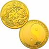 Chinese and Bagua Gold Plated Commemorative Collectible Gift
