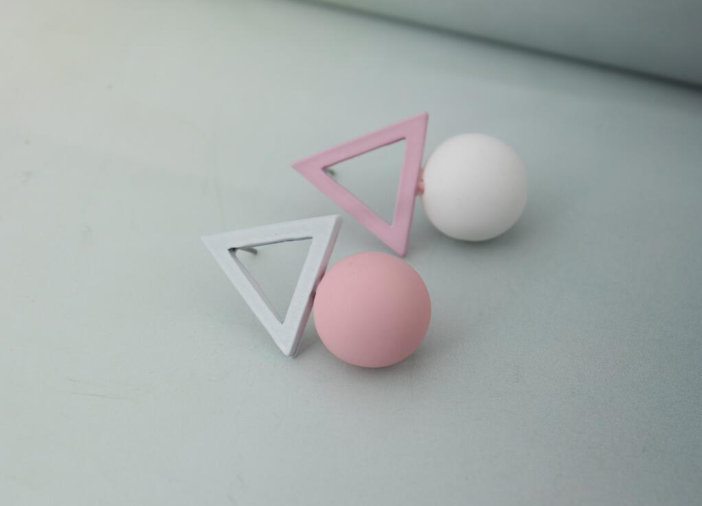 Asymmetry 1 Pair Triangle Different Candy Women's Earrings Korean Earrings Jewelry Crystal Earrings Brincos