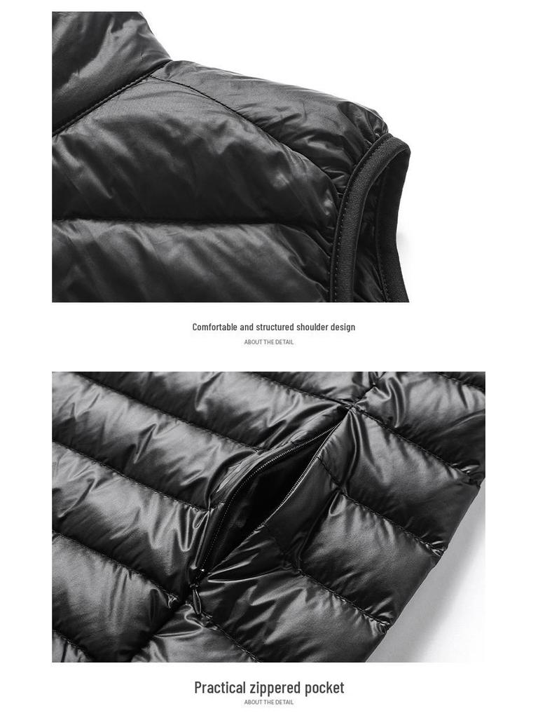 Men's Slim Fit Stand Collar Lightweight Down Vest - Autumn & Winter