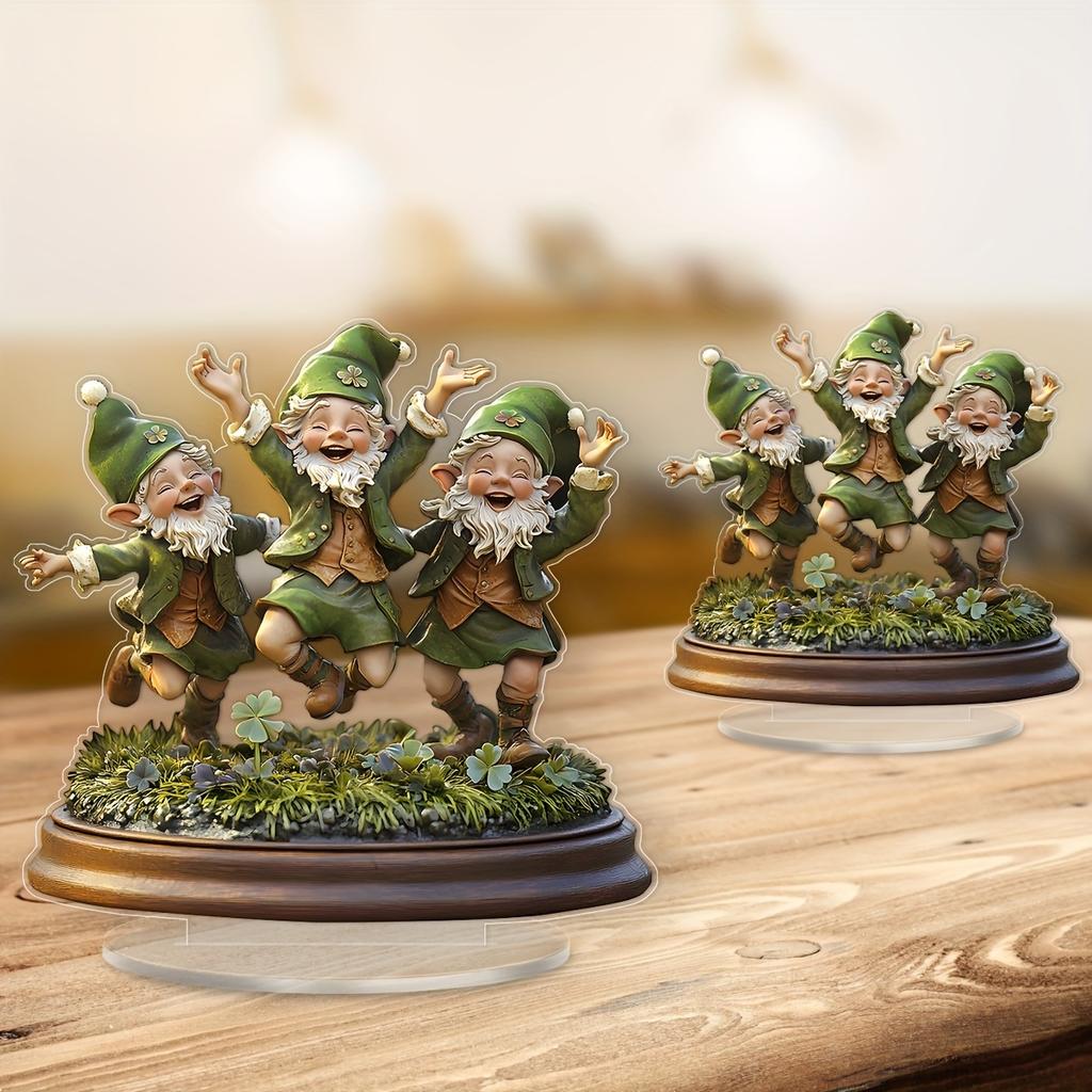 Three Celebratory Elves, Acrylic Desktop Display Plaque, Gift Sign, Multi-Purpose Holiday Decoration, Ideal Present for Family, Suitable for Valentine