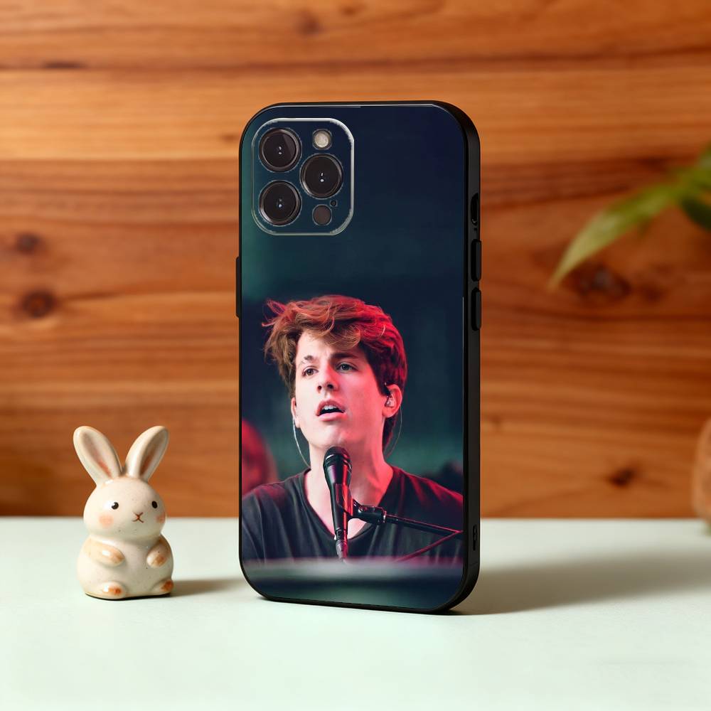 C-Charlie P-Puth Singer Phone Case For iPhone17,16,15,14,13,12Plus,Pro Max,XS,5G Soft Silicone Black Cover