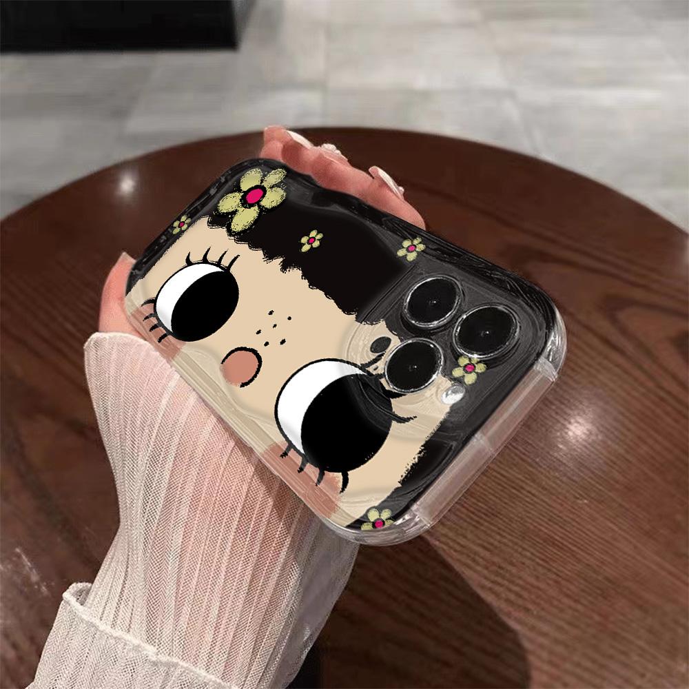 Phone Case Cute Big Eyes Cartoon Girls For Samsung Galaxy A17 M16 A56 A36 A26 A16 A06 A35 A55 A25 A05s A15 A54 A34 A24 A14 A04