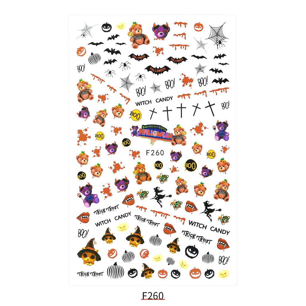 3D Adhesive Halloween Christmas Nail Stickers Decals Nail Art Decoration