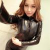 Sex Underwear Patent Leather Uniform Temptation Nightclub One-piece European and American Long-sleeved Corset Locomotive Suit