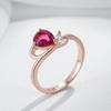 Shiny Red Natural Zircon Ring For Women Fashion  Rose Gold Color Party Accessories Daily Fine Vintage Jewelry