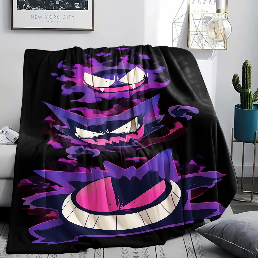 Gengar Print Flannel Blanket,High quality Comfortable for All Seasons,Home Decor,Warmth and Comfort,Perfect for Christmas Gifts