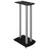 Supports de haut parleurs 2 pcs noir argenté 3 piliers