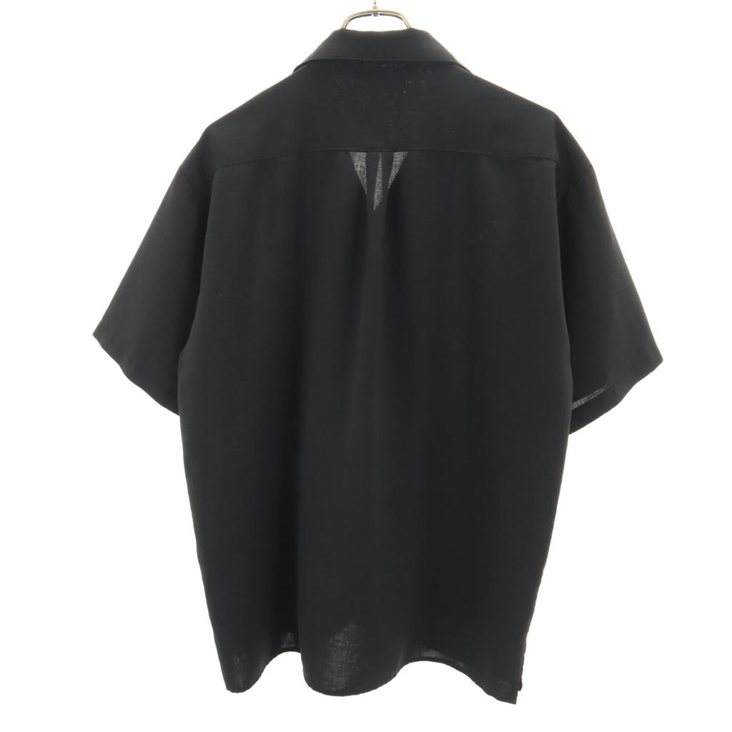 BLUE PORT Short Sleeve Open Collar Shirt L Black Men's Used