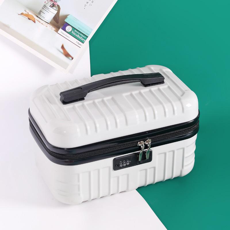 Retro Large-Capacity Makeup Bag and 18-Inch Carry-On Suitcase Combo