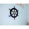Nautical Handcrafted Wooden Ship Wheel - Home Wall Decor (24 Inches, Black)
