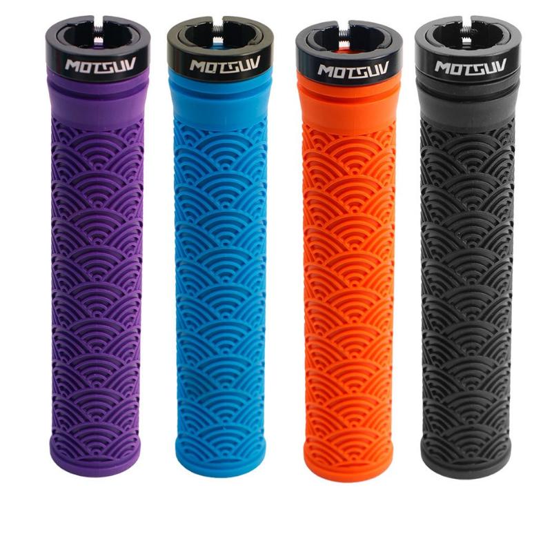 1Pair Bicycle TPE Handle Cover, Mountain Bike Xiangyun Non-slip Unilateral Locking Universal Grip Cover, Cycling Accessories