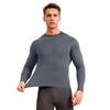 2Pcs/Set Men Warm Outfit O-Neck Long Sleeve Thermal Top High Waist Long Trousers