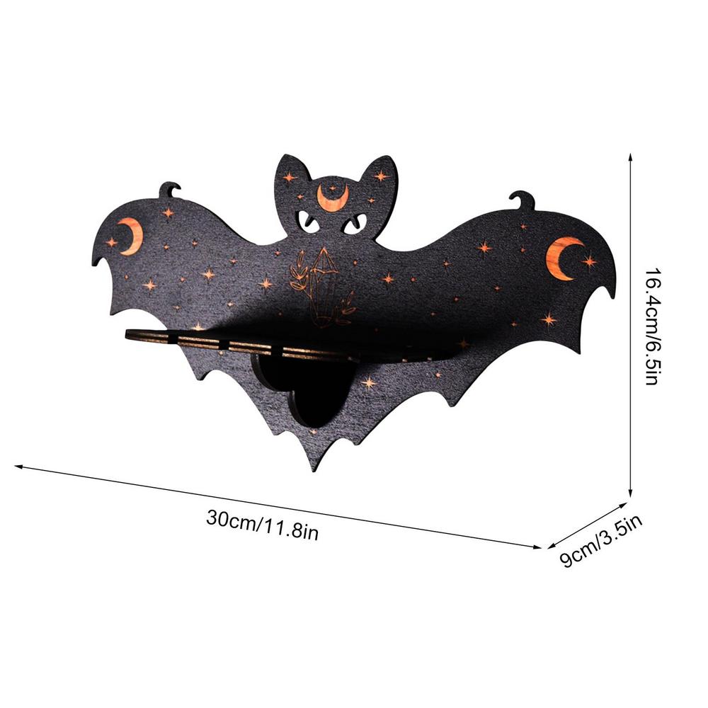 Black Crystal Display Stand Bohemian Hand Stand Witch Wooden Hanging Decorative Stand And Crystal Stone Shelving Wall Shelves