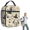 Sac à lunch isotherme Motif Halloween Chat Noir Citrouille Sorcière pour Femmes Enfants Boîtes Alimentaires Anti-fuite Sac Fourre-tout Lunch Box Thermique