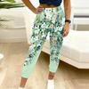 Summer Ladies Solid Color Casual Printed Sweatpants Loose Fit Drawstring Joggers Elastic Cuff Daily Casual Pants