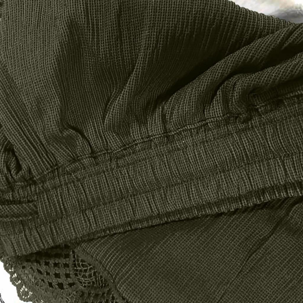 Shorts für Damen, lässige Shorts mit Rüschensaum, Übergröße, Shorts mit Kordelzug und Spitze