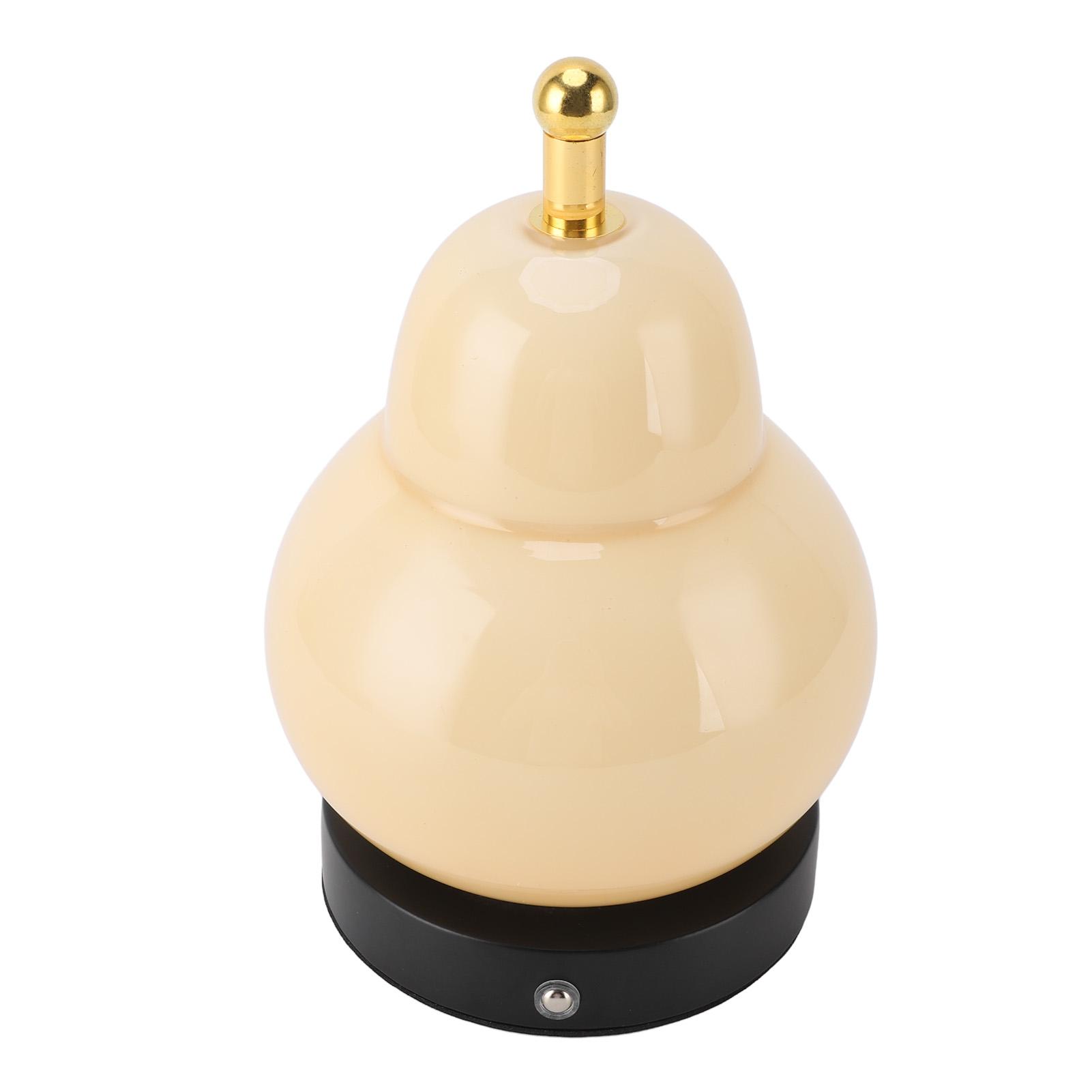 

Pear Gourd Table Lamp Touch Control Stepless Dimmable 3 Light Modes Cordless Rechargeable Desk Lamp for Bedroom Bedside