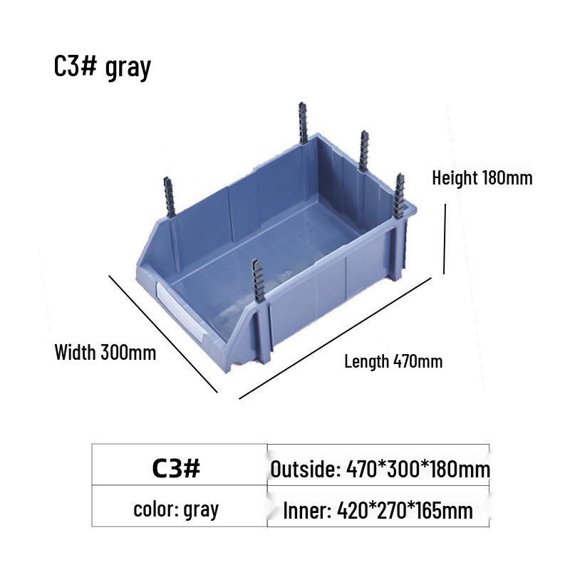 Modulare Kunststoffteile- und Werkzeugaufbewahrungsbox mit schräger Öffnung