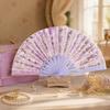Compact Portable Fans Chinese Style Butterfly Folding Fan, Plastic Ribs Decorative Handheld Hand Held Summer Cooling Party Favors for Men Women