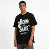 Born To Skate Ride To Live Skateboard Graphic Casual Tee Pure cotton T-shirt