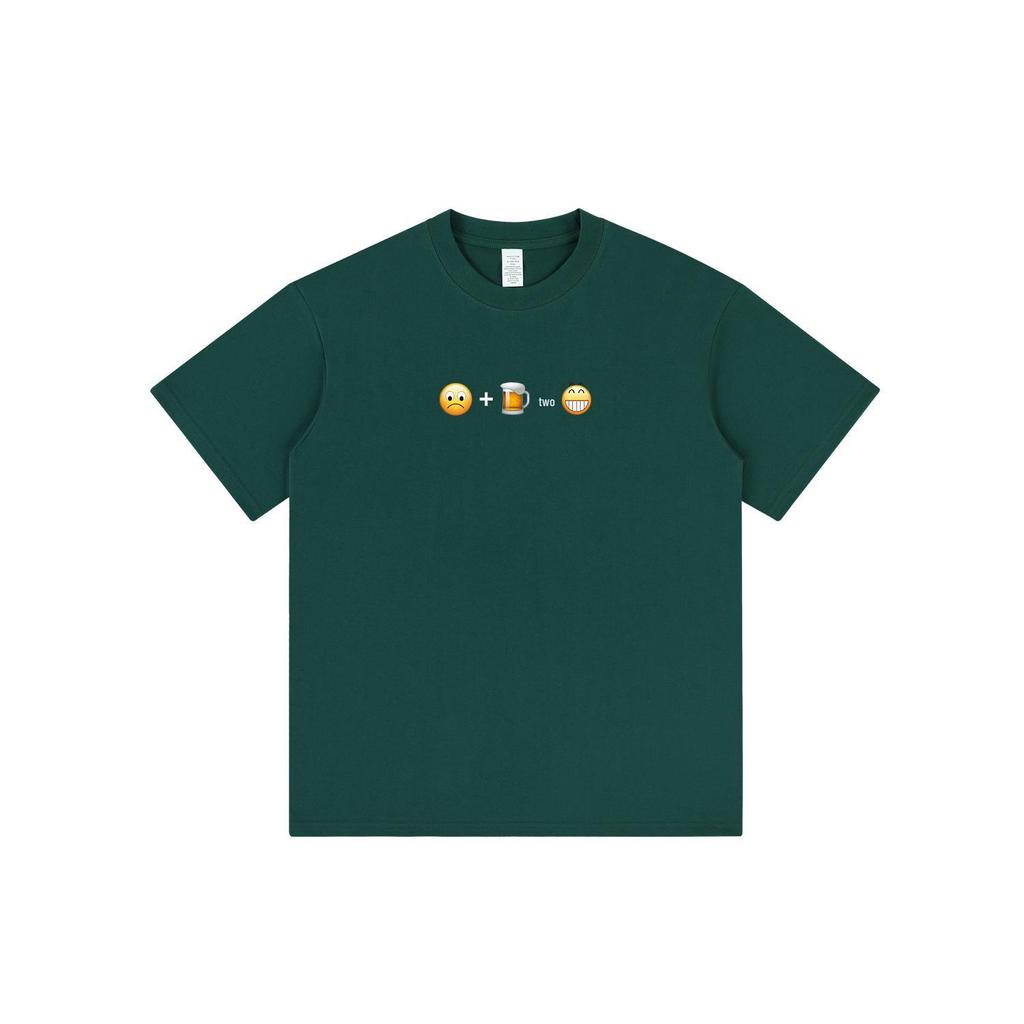 Happy Emoji Unisex Loose Short Sleeve T-Shirt - Summer Trendy Hong Kong Style, Pure Cotton