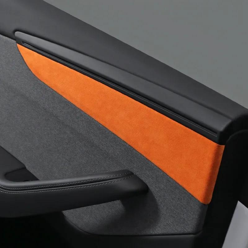 Betterhumz For Tesla Model Y Juniper 2025- Made of Alcantara Door Strip Decoration Trim Stickers Car Interior Tuning Accessories