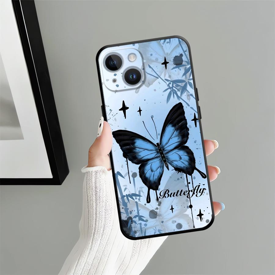 Creative Cartoon Butterfly Funda Phone Cover Case for Apple iPhone 17 Pro Max 15 Pro 7 8 14 11 13 16 12 Air XR XS MAX