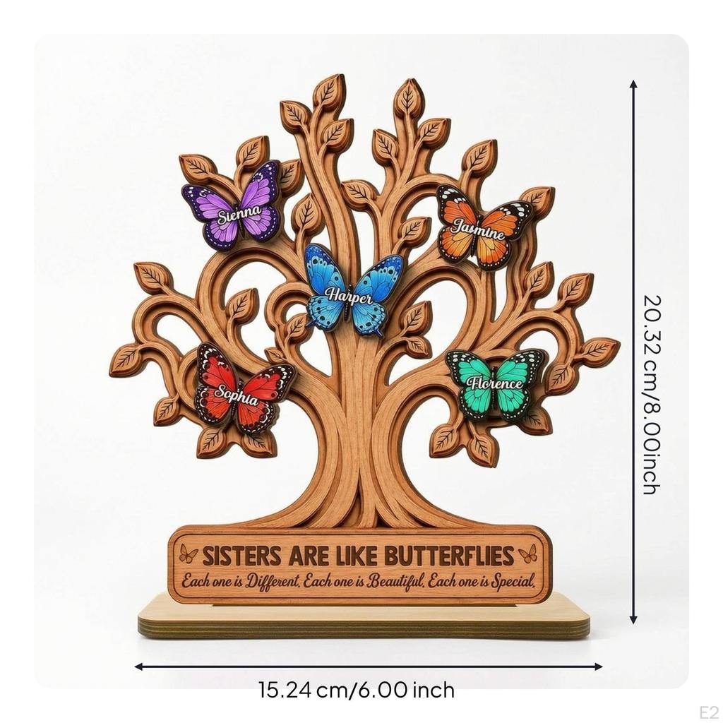 Sister Memorial Plaque Sentimental Wooden with Stand Engraved Sign for Sisters,