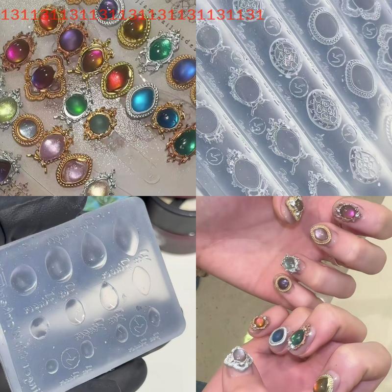 "Manicure Design Essential Transparent 3D Silicone Mold For Gemstone Photo Frame Nail Art Decorations DIY"