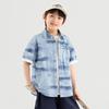 Duoduojia Boys' Summer Short-Sleeve Casual Shirt with Landscape Print